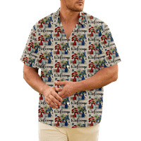 4. jula muška havajska majica SAD Nacionalna zastava crtani grafički otisak košulje 3D print na otvorenom Božić s kratkim rukavima