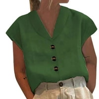 Ženska bluza Modna košulja postolje COLLAR Dugme Ležerne prilike kratkih rukava Solied Color Top Party