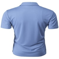 H2H MENS Cool Suhe Compression Kratki rukav Polo T-majice Lightblue US L Azija XL