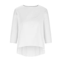 Košulje za žene Ležerne prilike pulca plus size Swing pamučne posteljine ljetni trendi obični rukavi
