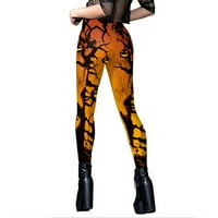Phenas Halloween Taggings Pumpkin lubanje tiskano gotički sportski fitnes workout yoga rastezljive hlače