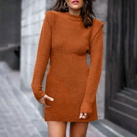 Olyvenn Sexy Hop Swip kratki džemper za žene Slim Fit Ležeran ženski jesen i zima topla čvrsta boja