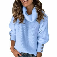 Daqian Womens plus veličina T-majice Women Plus size Dugi rukav Pleteni džemper casual turtleneck labavi