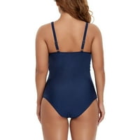 Žene plus veličine Slijede kupaći kostimi s jednom komadom V-izrez Kupatilo s visokim strukom TUMMIJA