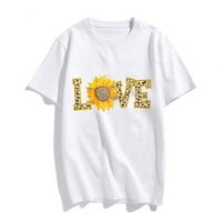Slatka Leopard Print Sunflower majica za žene Poklon