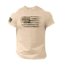 Četvrta srpnja Košulje za muškarce Američka zastava Štampali su patriotske majice pulover Crewneck kratki