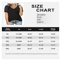 Plus size Ženske crne košulje V Vruće od vrata Ljetne vafle majice čipke kratkih rukava pulover 2xl 18w 20w