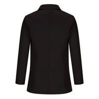 Jakne za žene Trendovi Ženski džepni kaput jakna Čvrsta dugi rukav gornji odjeća crna xxxxxl