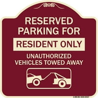 Znak dizajnera za prijavu - znak parkiranja Rezervisan parking za stanovnike samo su neovlaštena vozila vučena (sa izvlačenjem grafike