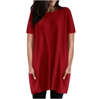 Ženske majice plus veličina Ljetne duge košulje za nošenje s namirnicama Dressy Casual bluza kratki