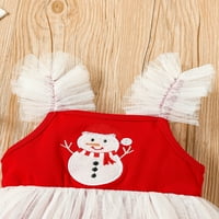 Bagilaanoe Newborn Baby Girgin Božićne haljine Snjegović Vezenje bez rukava A-line princeza haljine za patchwork Tulle suknje