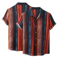 Muški bluze Ljetne košulje, majica kratkih rukava Lapel Top Travel Red M-3xl