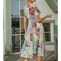 Žene Žene Haljine Dame Ljeto Casual Cloresne haljine s kratkim rukavima V-izrez Slim Haljina Večernja