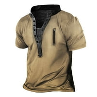 Muški košulje s kratkim rukavima Casual Slim Fit Basic Dizajnirani pulover Khaki XL