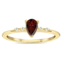 Ženski prsten u obliku grana i dijamantskih krušaka u 10K žutom zlatu