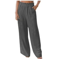 Fardey gromobrani danas ženske pamučne pantalone za pamučne pamučne lavene hlače velike struke sa džepovima