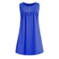 Majica haljina haljina casual za žene Žene Ljeto bez rukava sa naborom bez rukava, haljina s pumpom