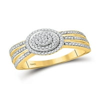 10KT Žuti zlatni okrugli dijamantni klaster mladenka za venčani prsten za venčanje CTTW