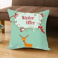 Farfi Snowflake Elk Antlers Snowman Cushion Cover Case Sof za kauč na razvlačenje