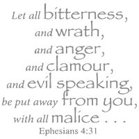 Efežanima 4: Neka je sva gorčina, a gnjev, a i ~ vinil naljepnica naljepnica - velika - krema
