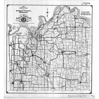 Karta cesta obložena 24x26in County Of Jackson County, Missouri