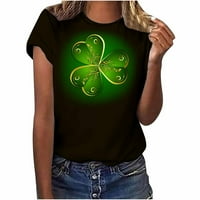 Ušteda Ženska Dnevna majica St.Patrick košulja Okrugli izrez Clover Graphic Print Pulover Lucky Green