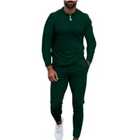 Skpabo Muške atletska trakcijska set casual pune zip dukseve pune boje toplo s kapuljačom jogging odijela