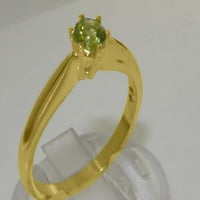 Britanci napravio 14k žuto zlatni prsten sa prirodnim prstenom peridot ženskog obilaska - Opcije veličine
