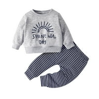 Rovga Djevojke Outfit Sets Toddler Boys Girls Dugih rukava Pismo Ispisani pulover vrhove Hlače odjeća