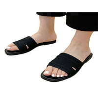 Colisha Dame slađe izdužene ravne sandale Mrežne klizne sandale vanjske cipele s klizanjem na crnu 7