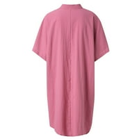 Yuehao T majice za žene Modni ljetni casual labavi V-izrez s kratkim rukavima