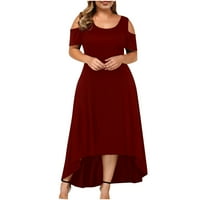 Ženska haljina za čišćenje plus veličine žene seksi navlaka bez rukava kratka rukava haljina crvena