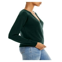 Aqua Womens Cashmere prednji omot pulover džemper