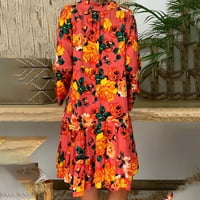 Twifer sunčane haljine za žene Ženske dame Labavi ispis Three Quarter rukava mini haljina ljetna haljina