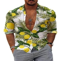 HAITE MAN LEGHLE rukav cvjetni tisak ljetne košulje Ležerne prilike rever za majicu Odmor isključite