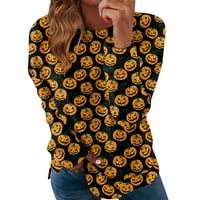 Feternal ženska ležerna modna modna tiskana pulover s dugim rukavima