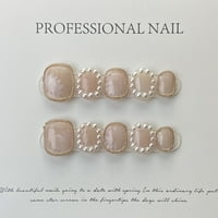Damol Pearl sjaj bijeli francuski noktijuk na noktima za svakodnevno nošenje bijelih okruglo lažnih
