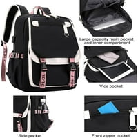 Školski ruksak za laptop, školska torba za knjige za povratak za 15. Laptop sa USB priključkom za punjenje,