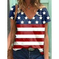 Ženska američka zastava Majica smiješno 4. jula Dan nezavisnosti Grafički teži