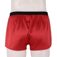 Msemis muški svileni satenski bokseri Skraćenice Ljetni salon donje rublje rublje Crveni XL