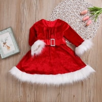 TODDLER Baby Girg Božićne haljine Crveni baršunasti Tutu Haljina Xmas Princess Party Cosplay tople odjeće