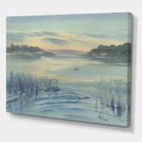Art DesimanArt Pastel jutarnji oblaci preko buđenja jezera Lakehouse platneni zidni umjetnički otisak