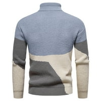 Muški džemper Turtleneck Jumper s dugim rukavima Srednja duljina boja blok tople pulover Patchwork boja
