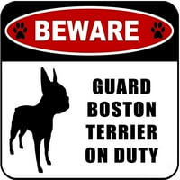 Pazite na boston terijer na dužnosti laminiranog pasa