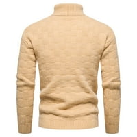 Wofedyo Dukseri za muškarce Muške pletene vune Turtleneck Solid Color džemper jakna Top Cardigan džemperi