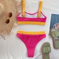 Zuwimk Womens bikini, ženski rubni bandeau bikini slatka dva kupaća kostim od ramena visoki struk kupaći
