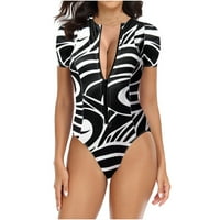 Fashion Womensko štampanje Casual patent zatvarač All-in-One Bikini Swimsui set za klijanje kupaćih