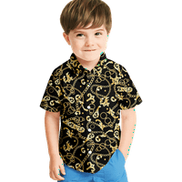 Fraigo muške i dječačke luksuzne ispisane disko majice s kratkim rukavima dolje Ležerna košulja -Size -8xl