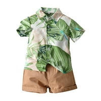Odjeća za djecu od dječaka Odjeća TODDLER GENTLEMENAMAN DIE Cvjetni tiskani majica + kratke hlače za