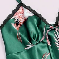 Knosfene Žene Robe Cami Shorts Hlače postavljene čipke PJS životinja Print Satin pidžama set l